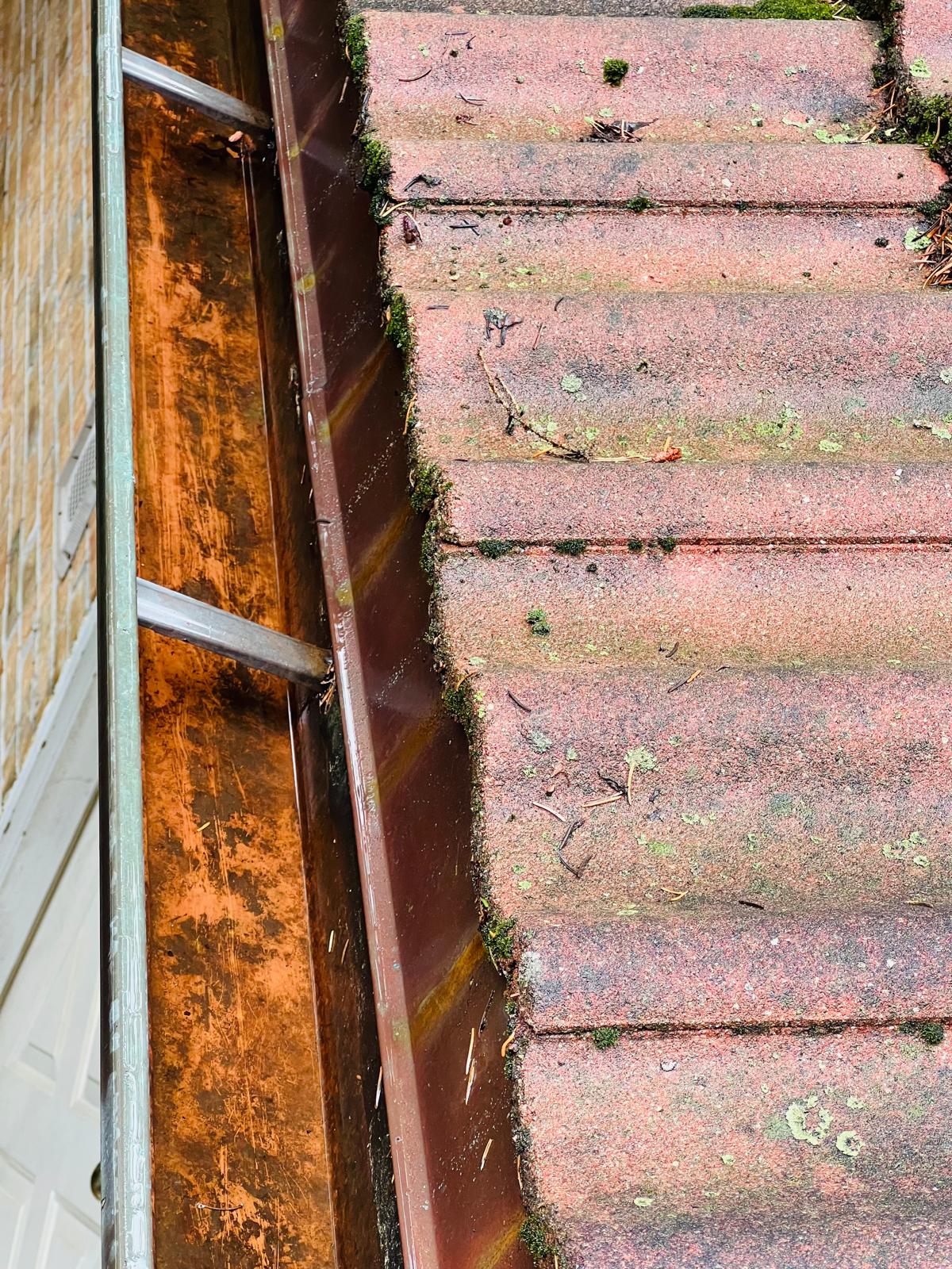 Clean gutters after service
